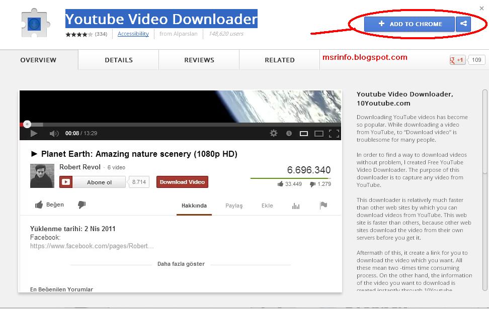 Chrome youtube downloader add on